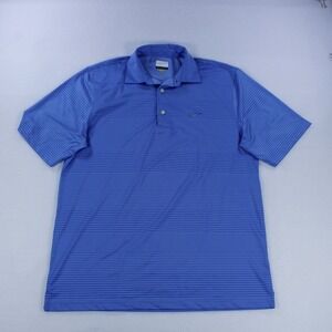 Greg Norman Men's Golf Polo – Size M – Blue with Fine Stripes
